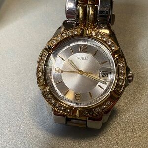 Guess Women's Two-Tone Crystal Watch Pre-owned